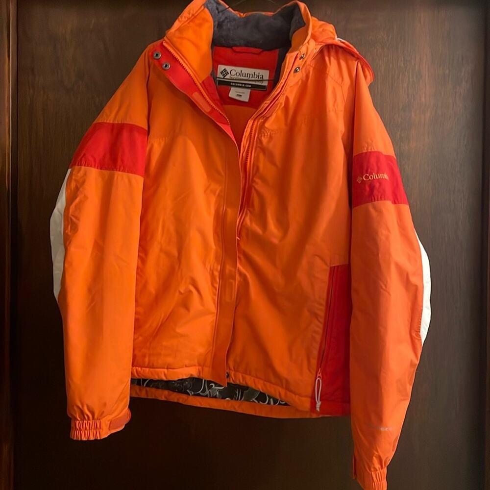 Columbia Brand Omni Shield Windbreaker Rain Jacket Women's Large Orange